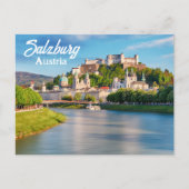 Salzburg met het Kasteel in Oostenrijk Briefkaart (Voorkant)