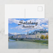 Salzburg met het Kasteel in Oostenrijk Briefkaart (Voorkant / Achterkant)
