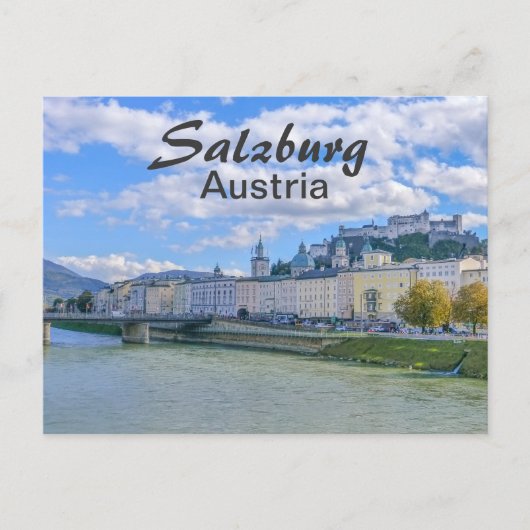 Salzburg met het Kasteel in Oostenrijk Briefkaart (Voorkant)