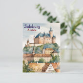 Salzburg met het kasteel in Oostenrijk Briefkaart (Staand voorkant)