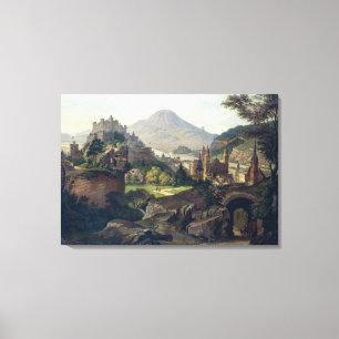 Salzburg met Hohensalzburg Fortress Canvas Afdruk