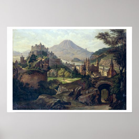 Salzburg met Hohensalzburg Fortress Poster (Voorkant)