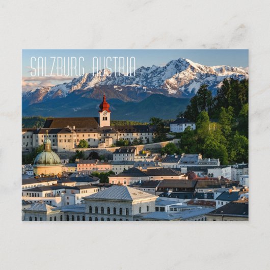 Salzburg, Oostenrijk Achtergrond Briefkaart (Voorkant)
