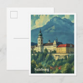 Salzburg Oostenrijk Artistieke Reisillustratie Briefkaart (Voorkant / Achterkant)