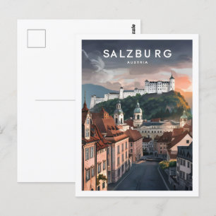 Salzburg Oostenrijk Beroemde Reisplaats Briefkaart