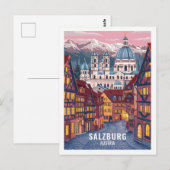 Salzburg Oostenrijk Beroemde Reisplaats Briefkaart (Voorkant / Achterkant)