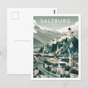 Salzburg Oostenrijk Beroemde Reisplaats Briefkaart