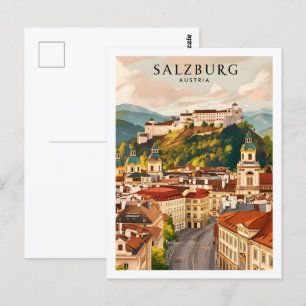 Salzburg Oostenrijk Beroemde Reisplaats Briefkaart