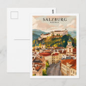 Salzburg Oostenrijk Beroemde Reisplaats Briefkaart (Voorkant / Achterkant)