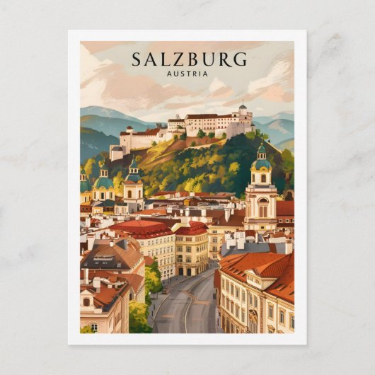 Salzburg Oostenrijk Beroemde Reisplaats Briefkaart (Voorkant)
