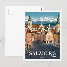 Salzburg Oostenrijk Beroemde Reisplaats Briefkaart