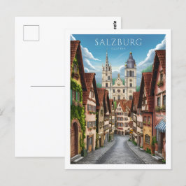 Salzburg Oostenrijk Beroemde Reisplaats Briefkaart