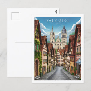 Salzburg Oostenrijk Beroemde Reisplaats Briefkaart