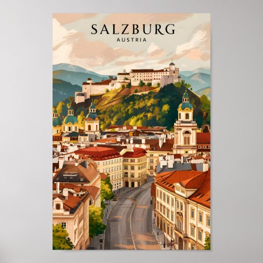 Salzburg Oostenrijk Beroemde Reisplaats Poster (Voorkant)