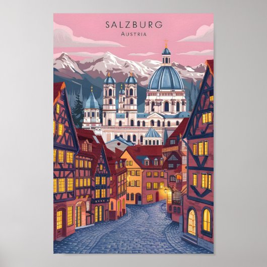 Salzburg Oostenrijk Beroemde Reisplaats Poster (Voorkant)