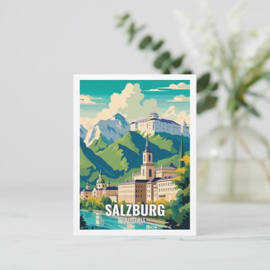 Salzburg Oostenrijk Beroemde reisplekken Briefkaart (Staand voorkant)