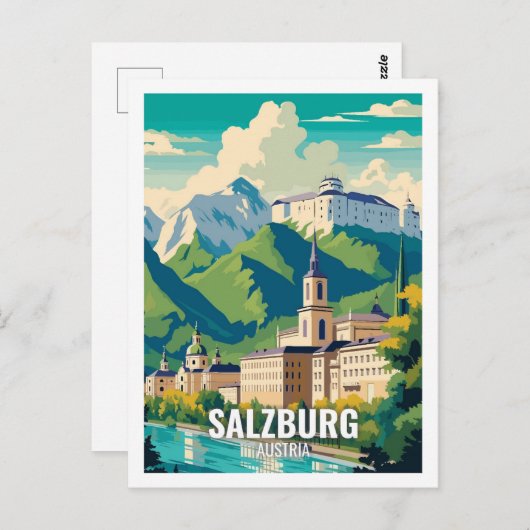 Salzburg Oostenrijk Beroemde reisplekken Briefkaart (Voorkant / Achterkant)