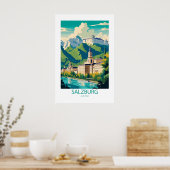 Salzburg Oostenrijk Beroemde reisplekken Poster (Keuken)