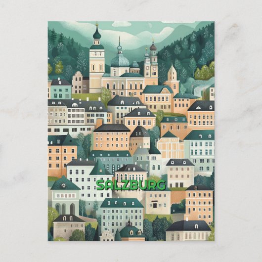 Salzburg Oostenrijk Briefkaart (Voorkant)
