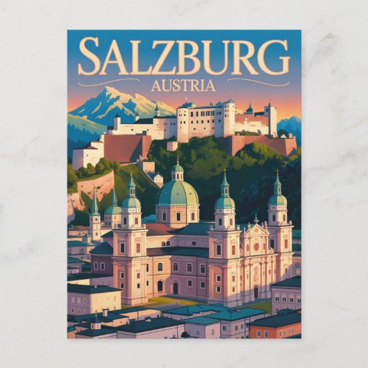 Salzburg Oostenrijk Briefkaart (Voorkant)