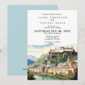 Salzburg Oostenrijk Huwelijksuitnodiging Retro Kaart (Voorkant / Achterkant)