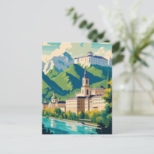 Salzburg, Oostenrijk Illustratie Briefkaart (Staand voorkant)