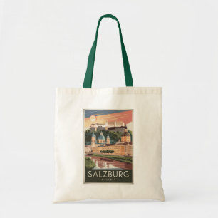Salzburg Oostenrijk Illustratie Reizen Art Vintage Tote Bag