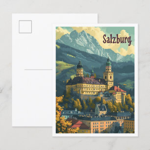 Salzburg Oostenrijk  Kunst Reizen Illustratie Briefkaart