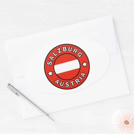 Salzburg Oostenrijk Ovale Sticker (Envelop)