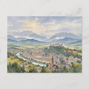 Salzburg Oostenrijk Panoramisch Uitzicht Briefkaart