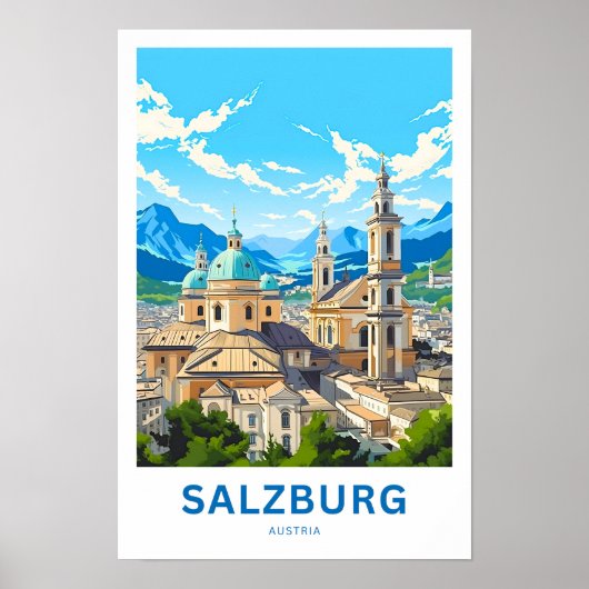 Salzburg Oostenrijk Reisprint Poster (Voorkant)