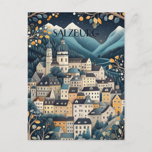 Salzburg Oostenrijk Reizen Briefkaart (Voorkant)