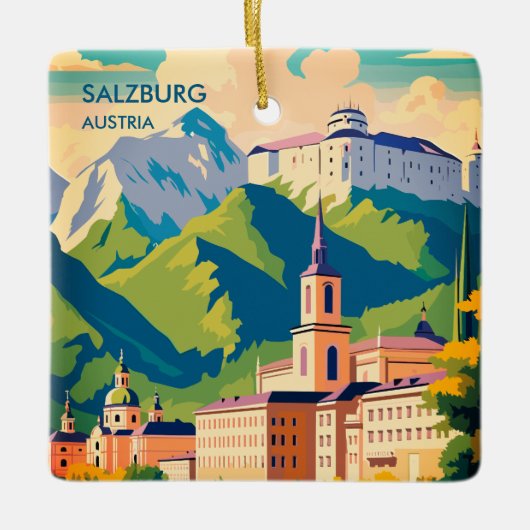 Salzburg Oostenrijk Reizen Keramisch Ornament (Voorkant)