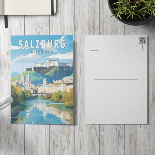 Salzburg Oostenrijk Reizen Kunst Vintage Briefkaart