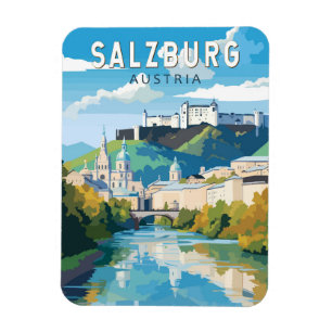 Salzburg Oostenrijk Reizen Kunst Vintage Magneet