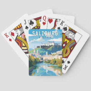 Salzburg Oostenrijk Reizen Kunst Vintage Pokerkaarten