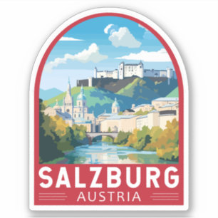 Salzburg Oostenrijk Reizen Kunst Vintage Sticker