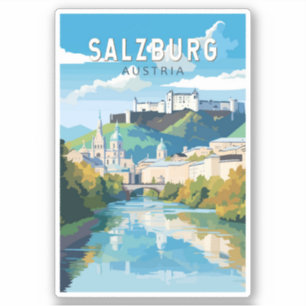 Salzburg Oostenrijk Reizen Kunst Vintage Sticker