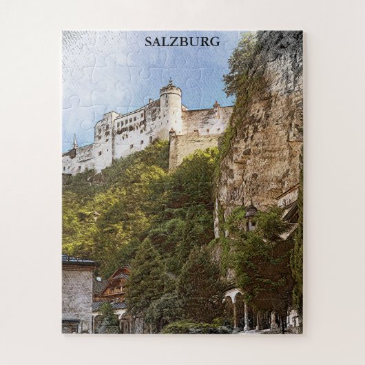 Salzburg Oostenrijk Reizen Panorama Uitzicht Legpuzzel (Verticaal)