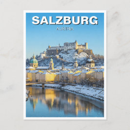 Salzburg Oostenrijk Reizen Winter Briefkaart