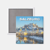 Salzburg Oostenrijk Reizen Winter Magneet (Voorkant / Achterkant)