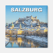Salzburg Oostenrijk Reizen Winter Magneet (Voorkant)