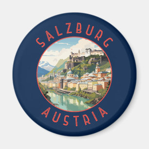 Salzburg Oostenrijk Retro Noodlijdende Cirkel Magneet