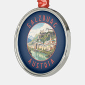Salzburg Oostenrijk Retro Noodlijdende Cirkel Metalen Ornament (Links)