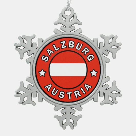 Salzburg Oostenrijk Tin Sneeuwvlok Ornament (Voorkant)