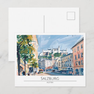 Salzburg Oostenrijk Vintage Kunst Reizen Briefkaart