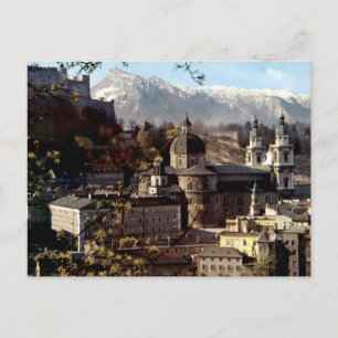 Salzburg Oude Stad en Alpen Skyline Briefkaart