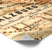 Salzburg, Poster  kaart Oostenrijk (Hoek)