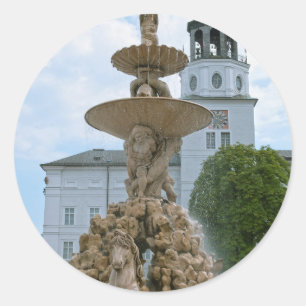 Salzburg Residentie Fontein Ronde Sticker