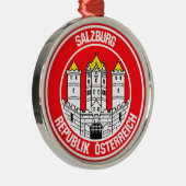 Salzburg Round Emblem Metalen Ornament (Rechts)